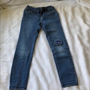 Girls blue jeans with sequin detail